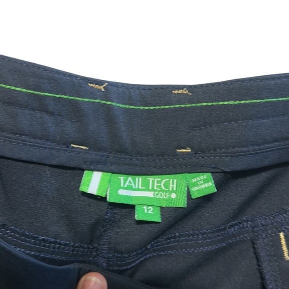 Tail Tech Golf Short Navy with Gold Zipper Pockets Size 12 - Picture 8 of 9